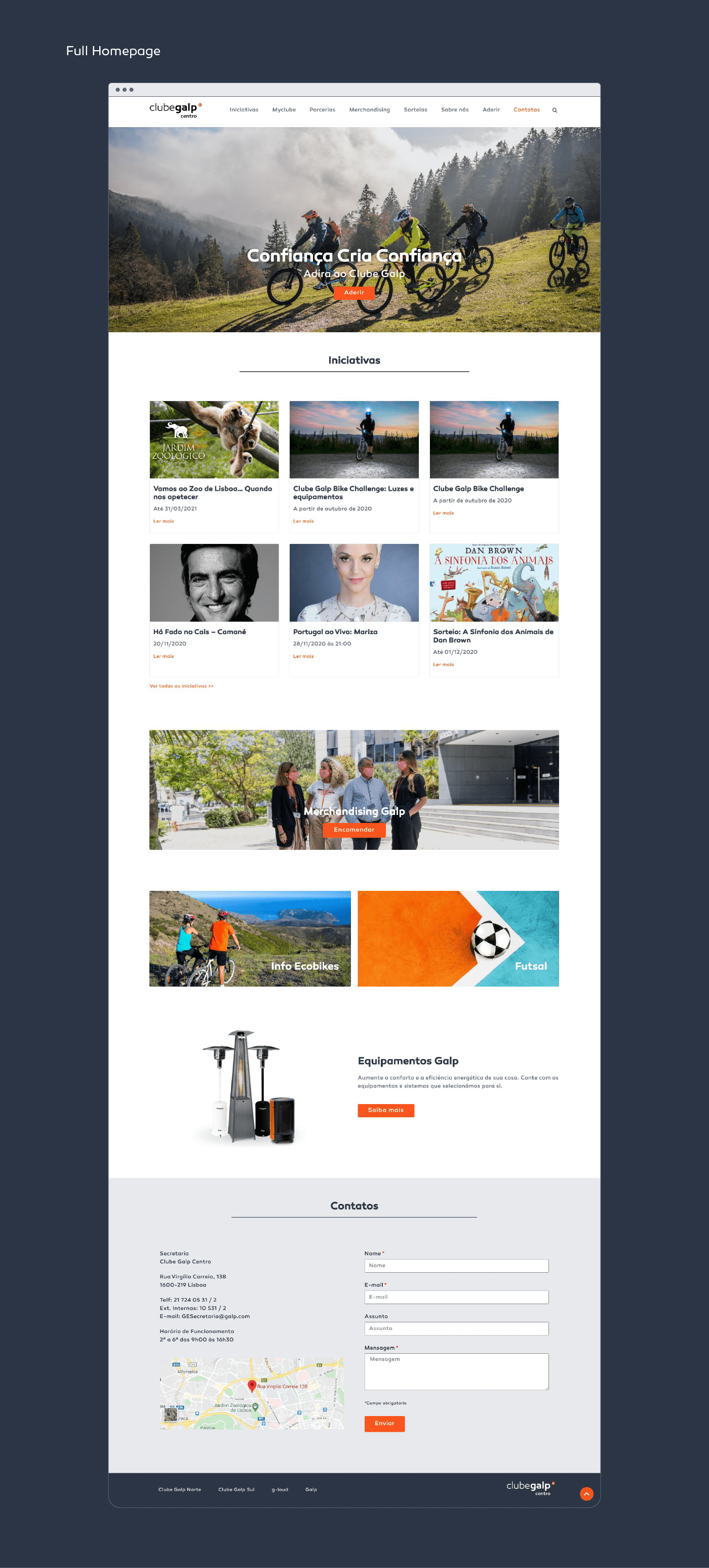 Website Club Galp Web design and Development