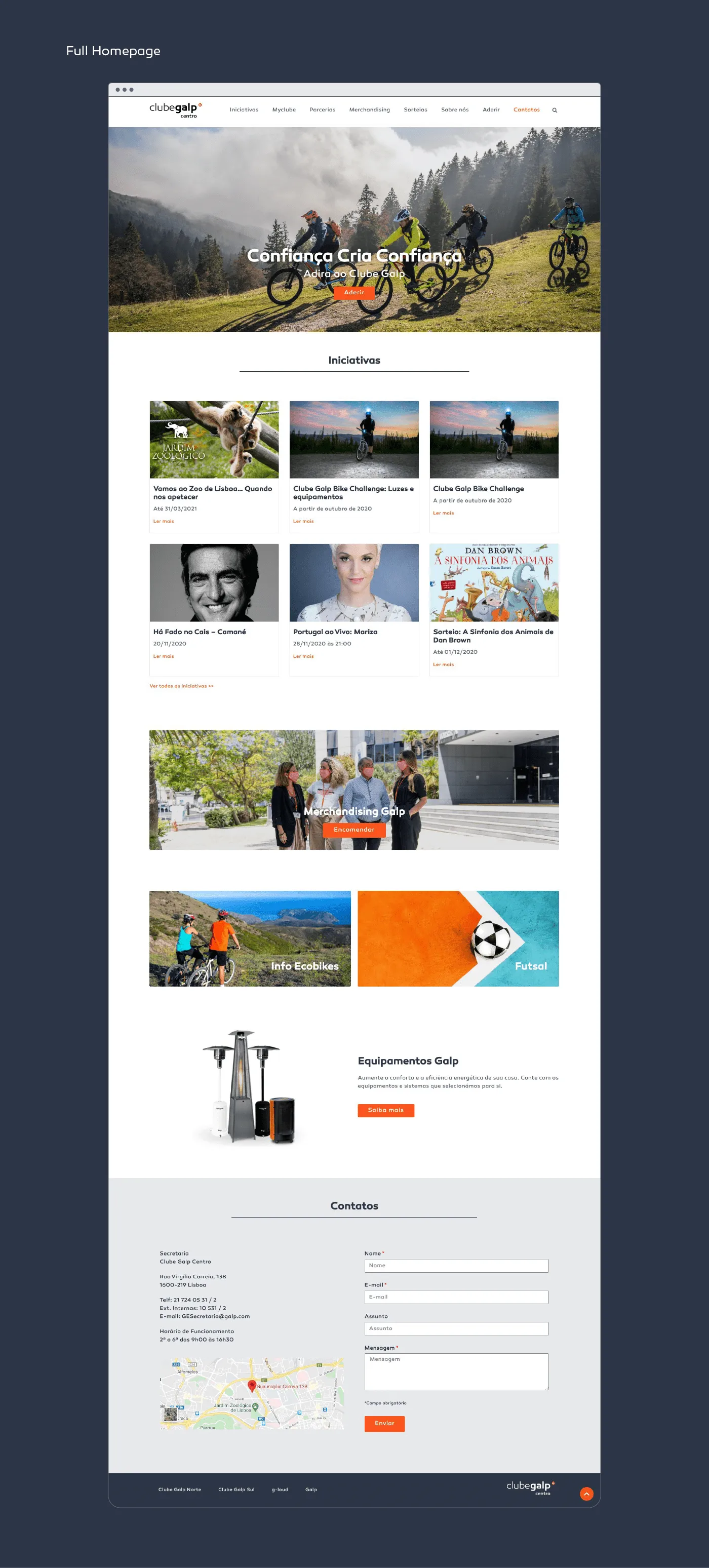 Website Club Galp Web design and Development