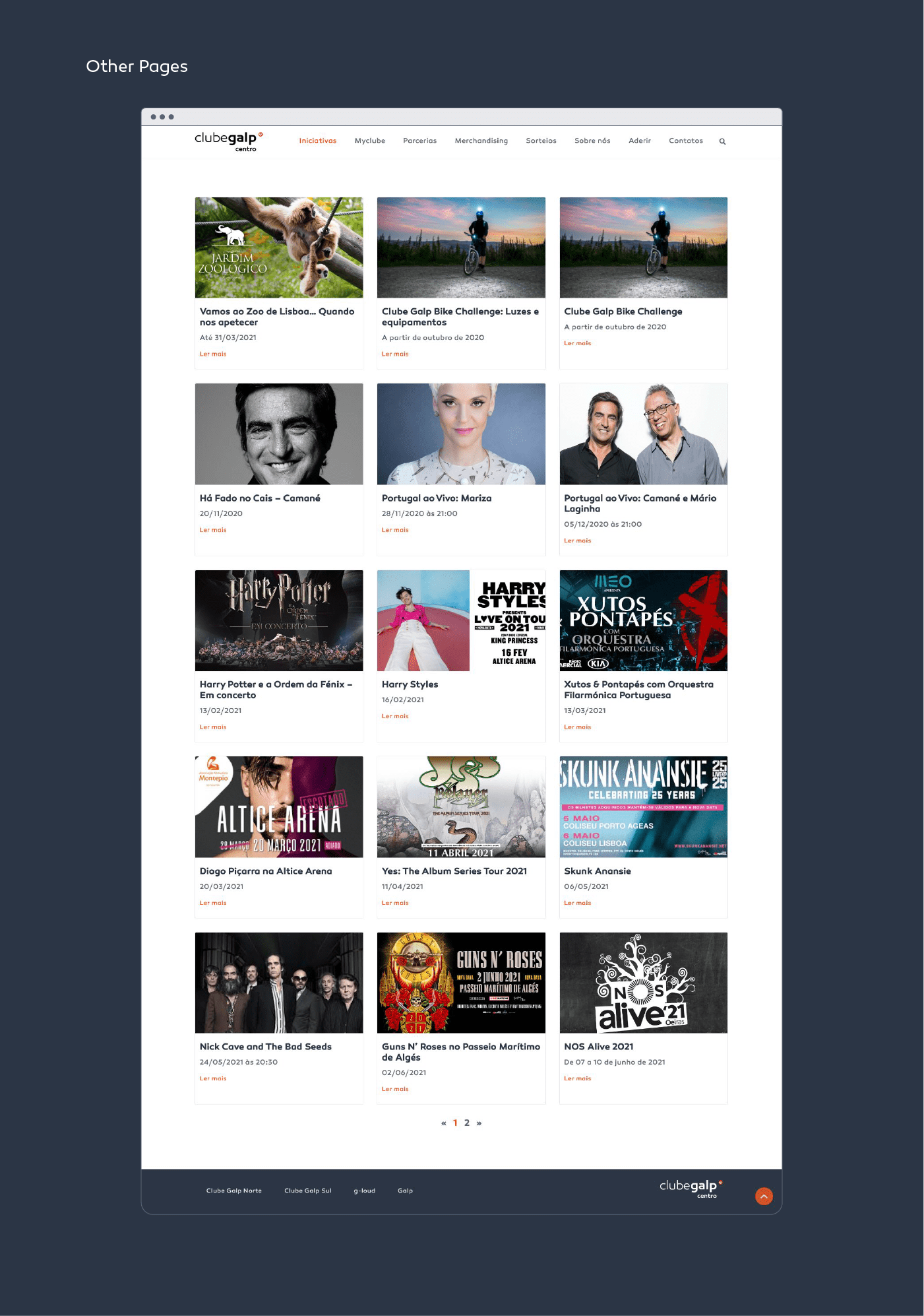 Website Club Galp Web design and Development