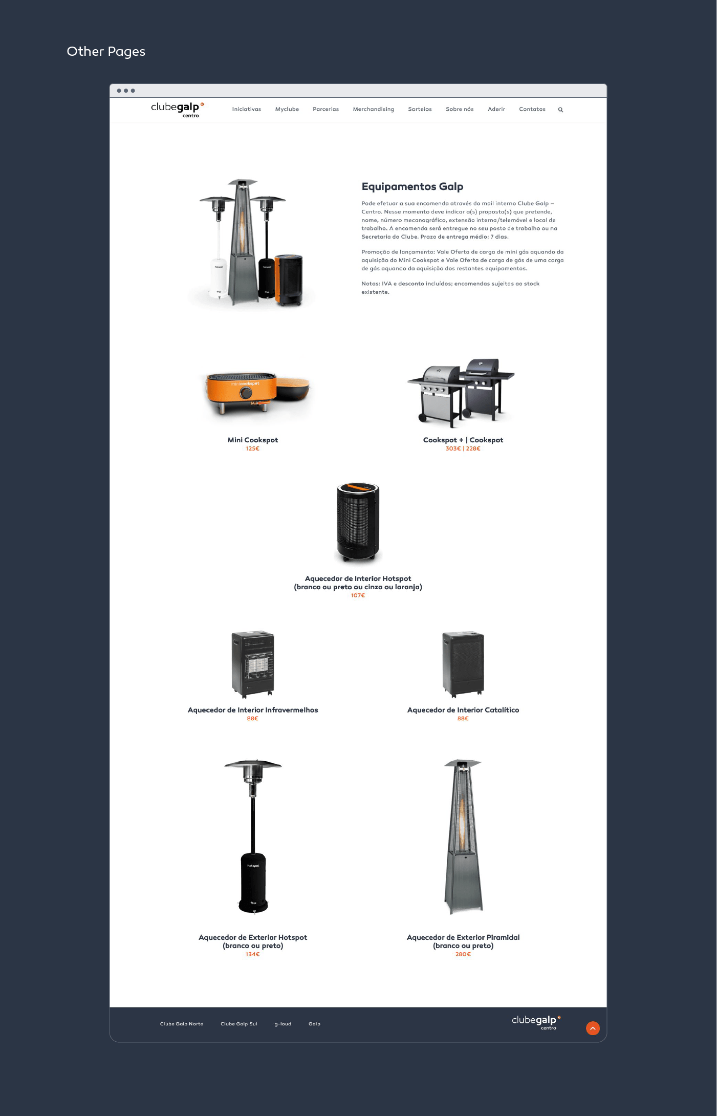 Website Club Galp Web design and Development