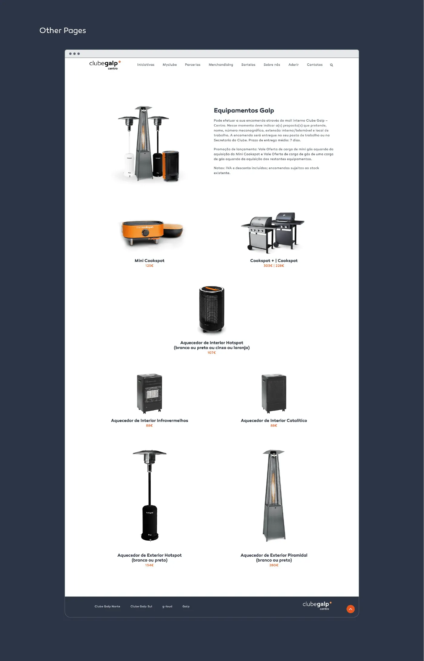 Website Club Galp Web design and Development