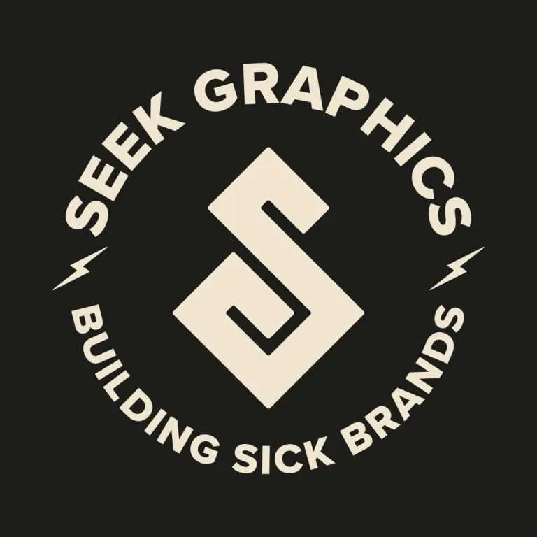 Seek Graphics Round Logo. Brand design studio in ericeira
