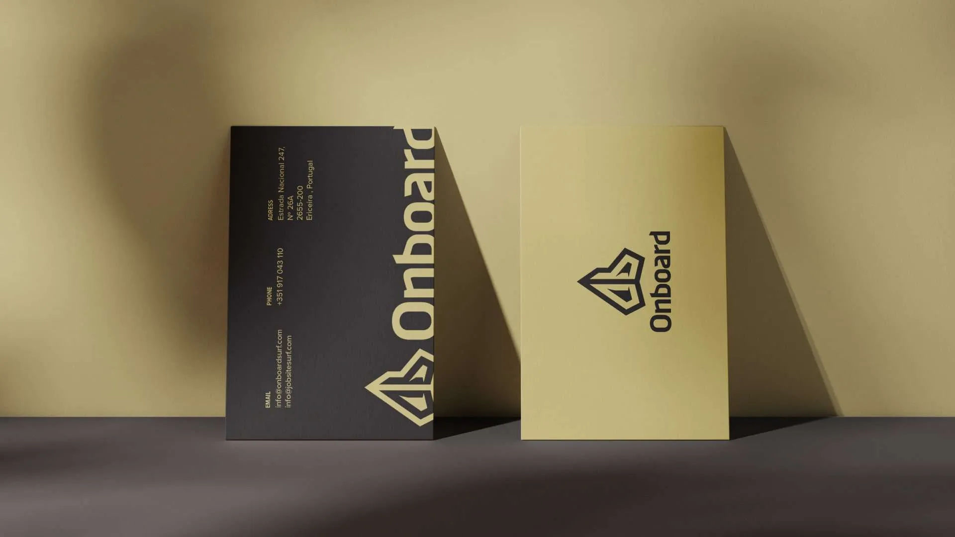 Onboard Surfboards business cards is an example of our brand design services.