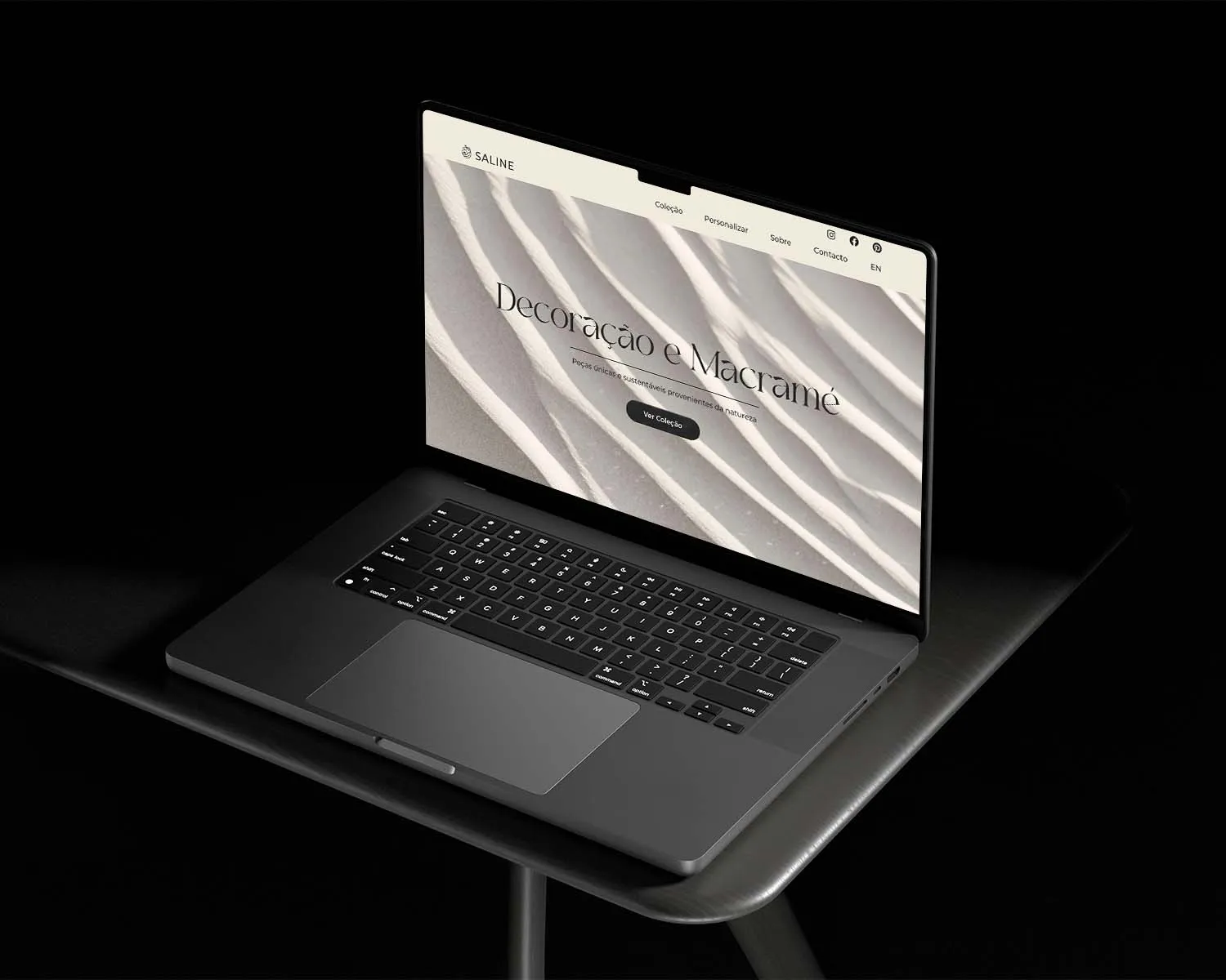 Saline Home Decor Website Homepage on a macbook pro